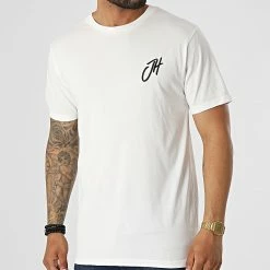 Grosses soldes ✨ Tee 👚 Shirt Relaxed Fit T8812 Blanc de John H 🌟