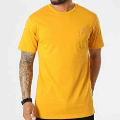 Promo 👏 Tee 👚 Shirt Relaxed Fit T8812 Jaune de John H 💯 -John H Soldes john h 323537 T8812 CAMEL 20220613T124519 03