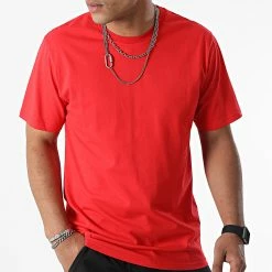 Tout neuf 🛒 Tee 👕 Shirt Relaxed Fit T8811 Rouge de John H 🥰
