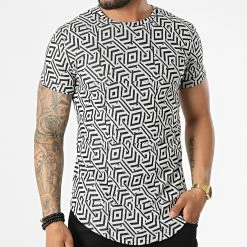 Tout neuf 🌟 Tee 👚 Shirt Oversize DD85 Blanc Noir de John H 😍 -John H Soldes john h 323615 DD85 WHITE BLACK 20220613T152109 03