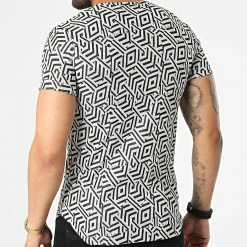 Tout neuf 🌟 Tee 👚 Shirt Oversize DD85 Blanc Noir de John H 😍 -John H Soldes john h 323615 DD85 WHITE BLACK 20220613T152110 04