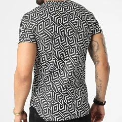 Tout neuf ✨ Tee 👕 Shirt Oversize DD85 Noir Blanc de John H 🔥 -John H Soldes john h 323617 DD85 BLACK WHITE 20220613T152211 04