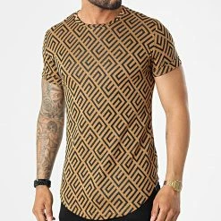 De gros 🎁 Tee 👕 Shirt Oversize DD83 Camel Noir de John H 🛒