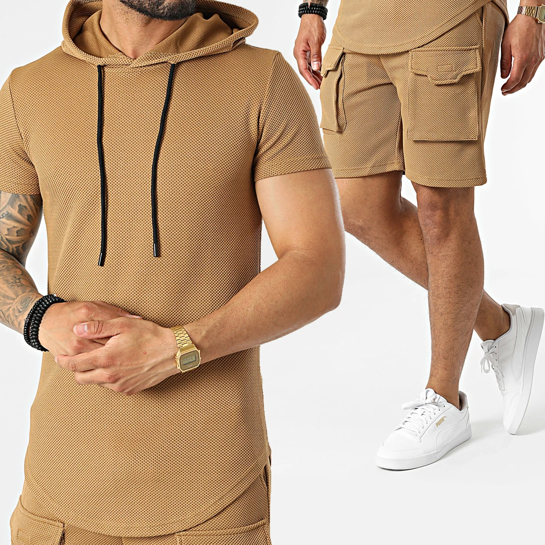 De gros 🤩 Ensemble Tee 👕 Shirt Capuche Et Short Jogging DD54-PP54 Camel de John H 🎁 3 De gros 🤩 Ensemble Tee 👕 Shirt Capuche Et Short Jogging DD54-PP54 Camel de John H 🎁