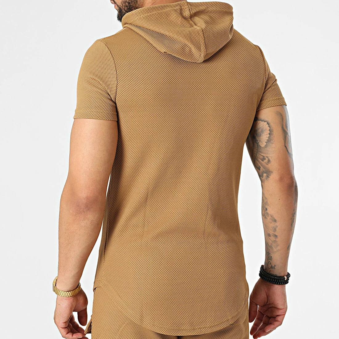 De gros 🤩 Ensemble Tee 👕 Shirt Capuche Et Short Jogging DD54-PP54 Camel de John H 🎁 6 De gros 🤩 Ensemble Tee 👕 Shirt Capuche Et Short Jogging DD54-PP54 Camel de John H 🎁 – Image 4