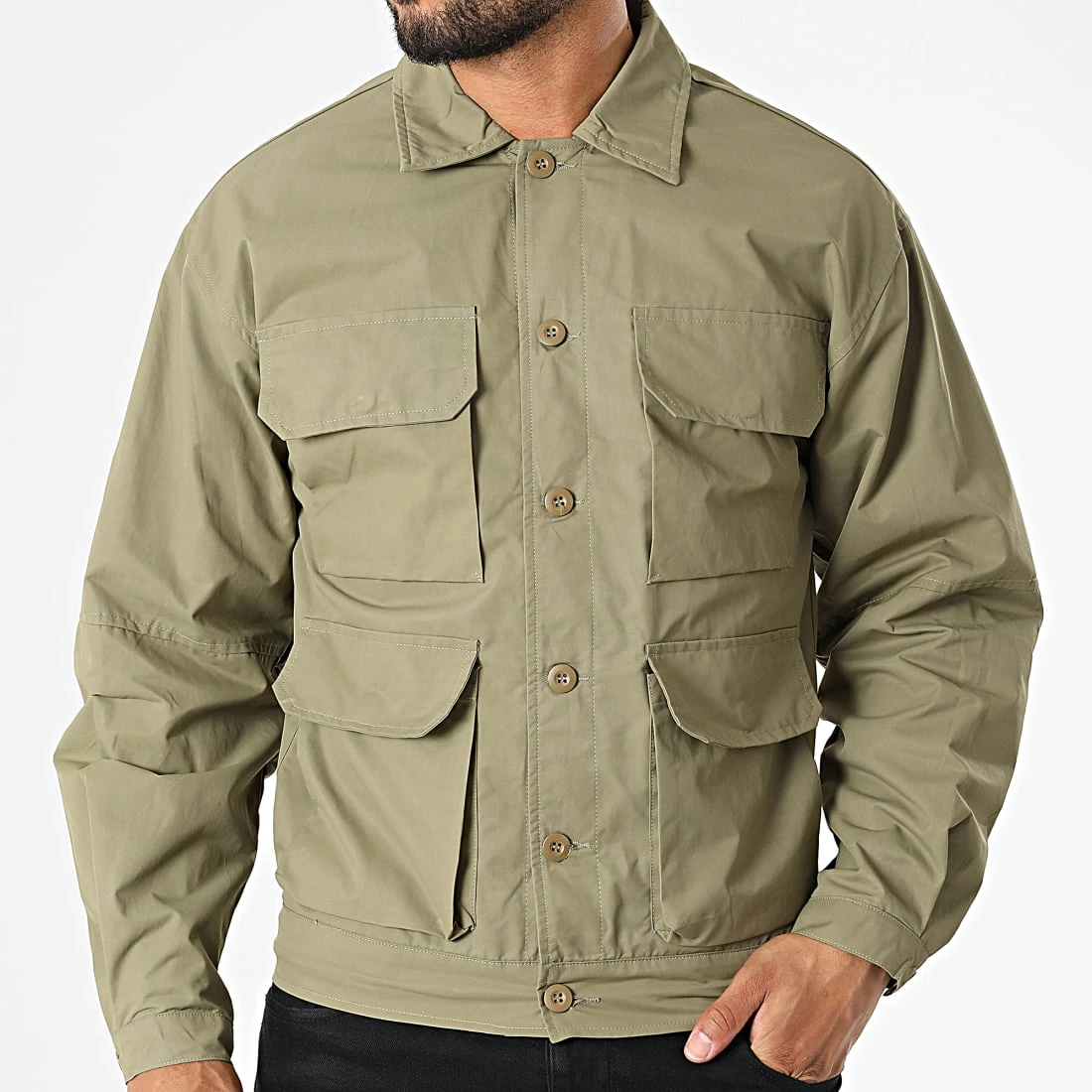 Sortie 👏 Surchemise 3122 Vert Kaki de John H 🎉 5 Sortie 👏 Surchemise 3122 Vert Kaki de John H 🎉 – Image 3