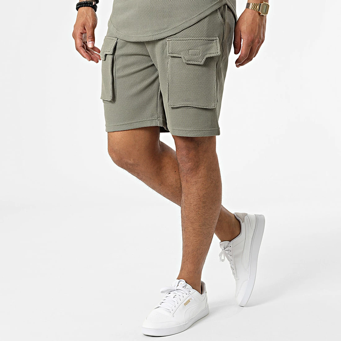 Sortie 🧨 Ensemble Tee 👕 Shirt Capuche Et Short Jogging DD54-PP54 Vert Kaki de John H 😍 6 Sortie 🧨 Ensemble Tee 👕 Shirt Capuche Et Short Jogging DD54-PP54 Vert Kaki de John H 😍 – Image 4