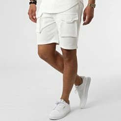 De gros 🥰 Ensemble Tee 👚 Shirt Capuche Et Short Jogging DD54-PP54 Blanc de John H 🥰 -John H Soldes john h 323673 DD54 PP54 WHITE 20220613T161941 04