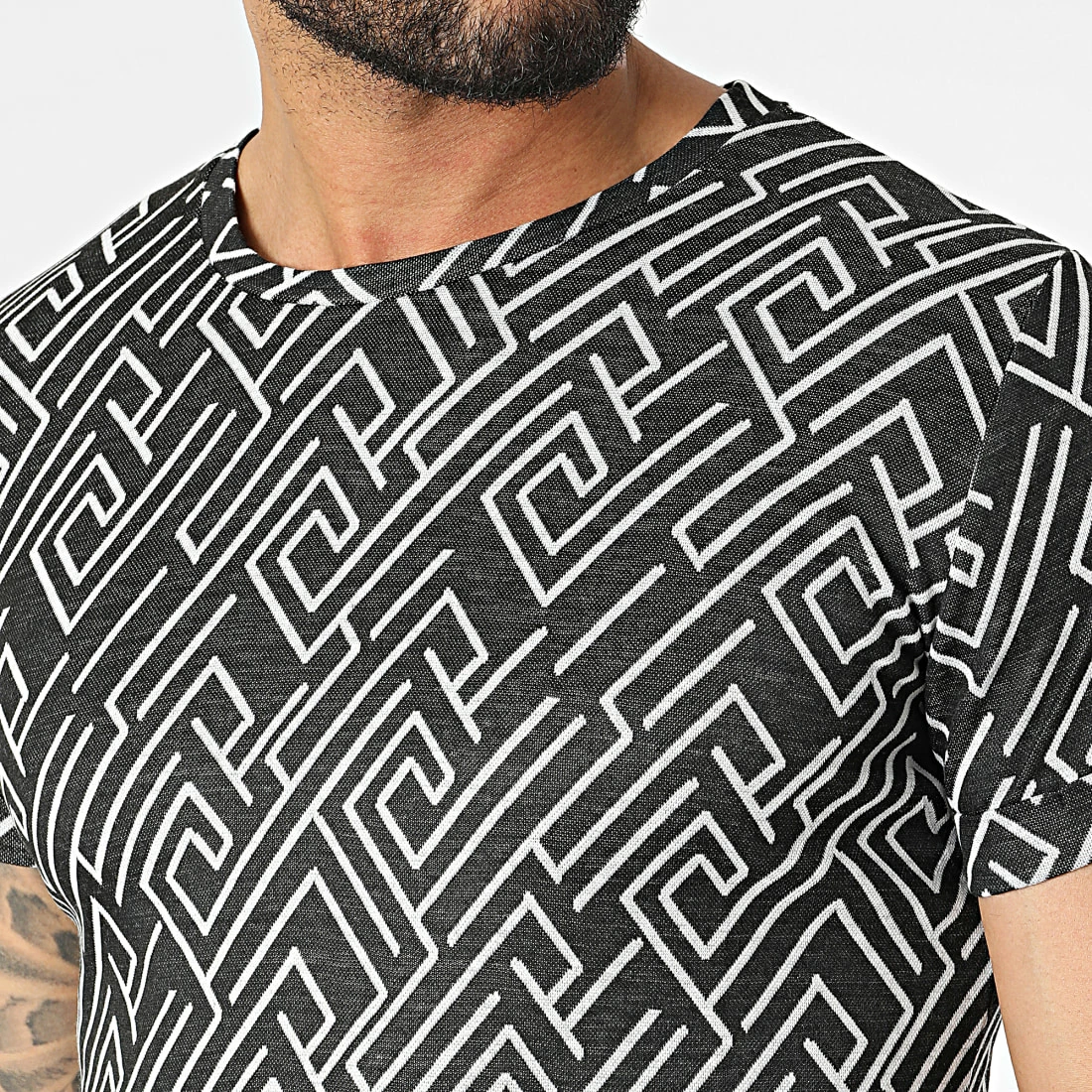 Remise ⭐ Tee 👚 Shirt Oversize DD78 Noir Blanc de John H 🎁 4 Remise ⭐ Tee 👚 Shirt Oversize DD78 Noir Blanc de John H 🎁 – Image 2