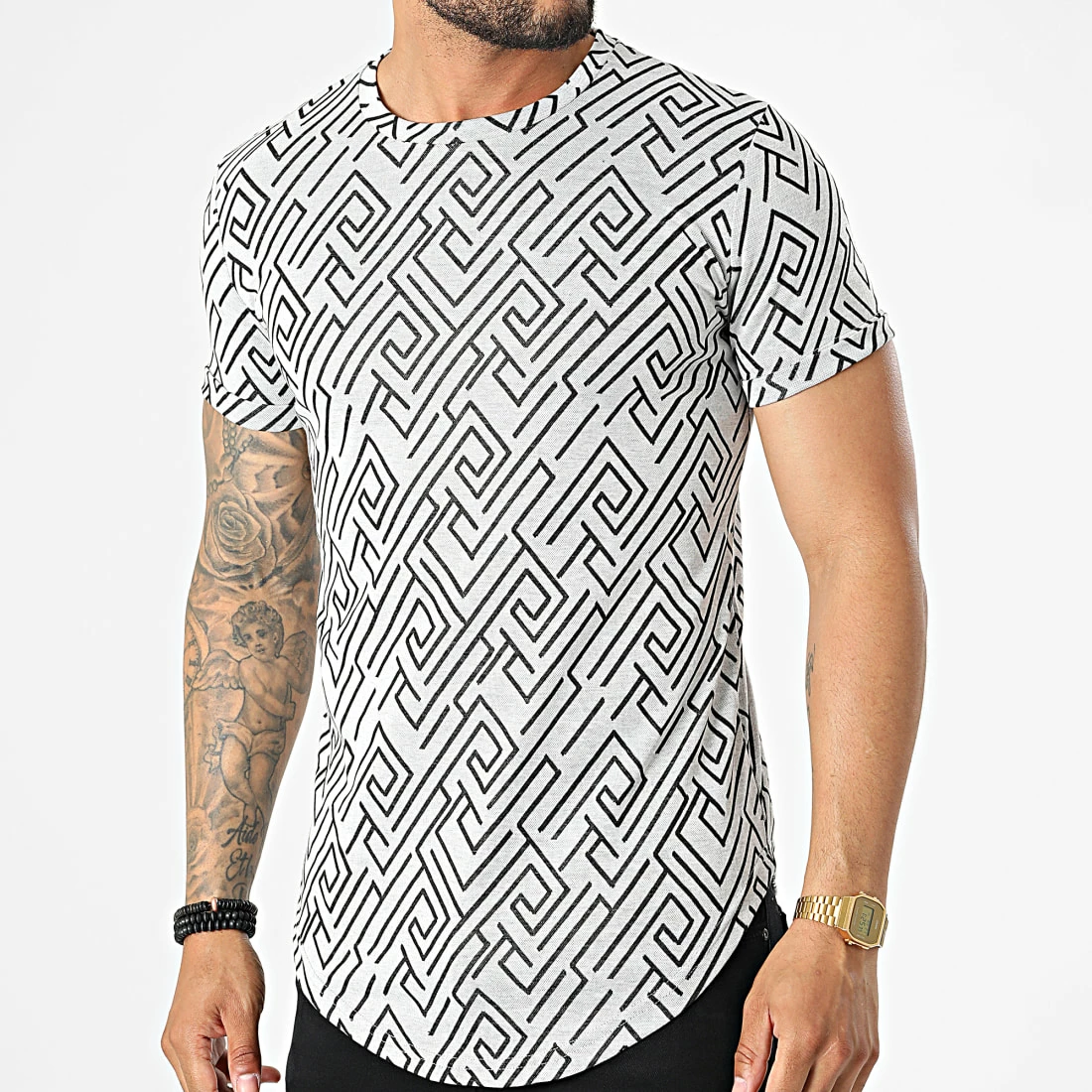 Tout neuf 🔥 Tee 👚 Shirt Oversize DD78 Blanc Noir de John H 🔔 3 Tout neuf 🔥 Tee 👚 Shirt Oversize DD78 Blanc Noir de John H 🔔