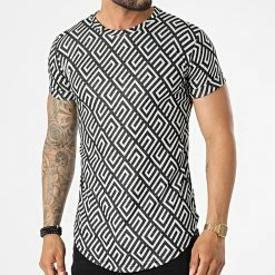 Top 10 ⌛ Tee 👕 Shirt Oversize DD83 Noir Blanc de John H ❤️