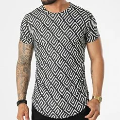 Top 10 ⌛ Tee 👕 Shirt Oversize DD83 Noir Blanc de John H ❤️ -John H Soldes john h 323691 DD83 BLACK WHITE 20220613T152451 03