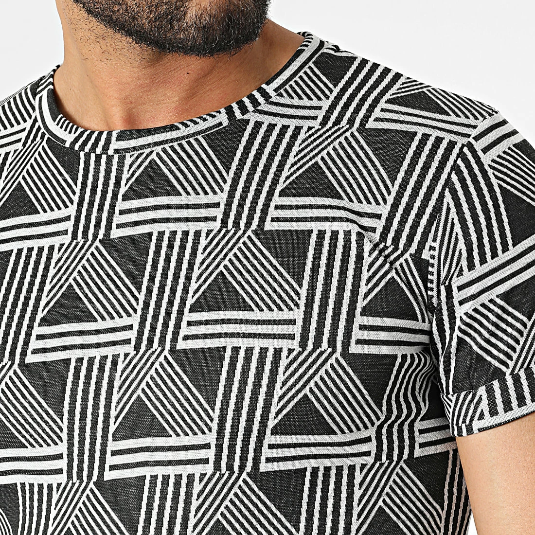 Bon marché 🎉 Tee 👕 Shirt Oversize DD80 Noir Blanc de John H ⭐ 4 Bon marché 🎉 Tee 👕 Shirt Oversize DD80 Noir Blanc de John H ⭐ – Image 2