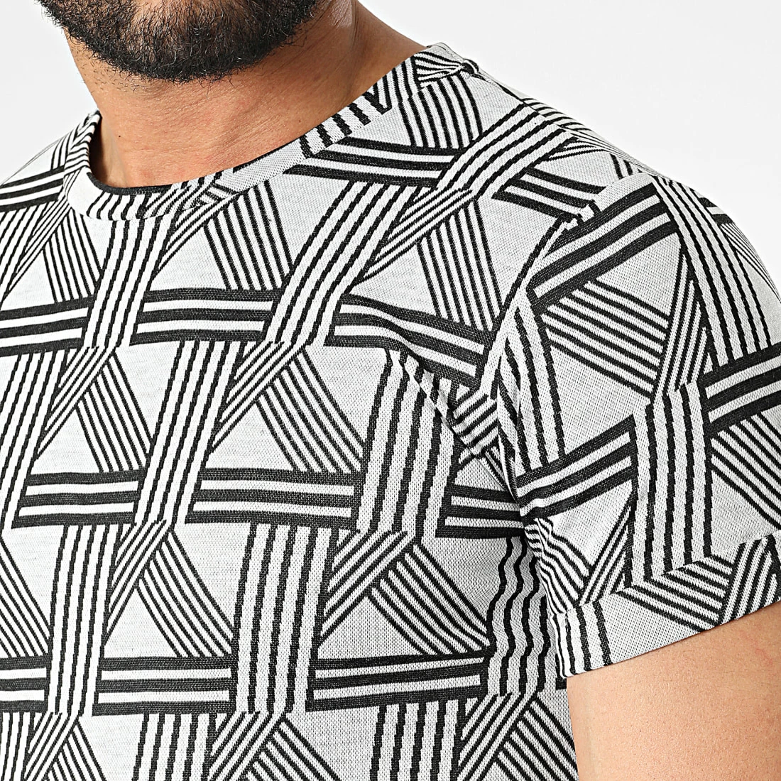 Bon marché ⭐ Tee 👚 Shirt Oversize DD80 Blanc Noir de John H 🎁 4 Bon marché ⭐ Tee 👚 Shirt Oversize DD80 Blanc Noir de John H 🎁 – Image 2