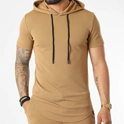 Remise 🎉 Ensemble Tee 👚 Shirt Capuche Et Short Jogging DD58-PP58 Camel de John H 🥰 -John H Soldes john h 323708 DD58 PP58 CAMEL 20220613T160009 03