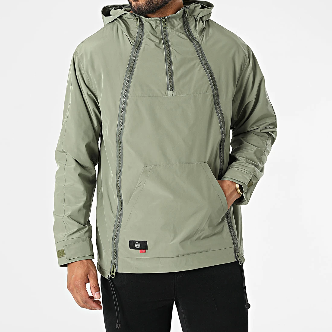 Meilleure affaire 🔔 Coupe-Vent Capuche 3120 Vert Kaki de John H ✨ 5 Meilleure affaire 🔔 Coupe-Vent Capuche 3120 Vert Kaki de John H ✨ – Image 3