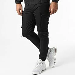 Sortie 🎉 Ensemble Veste Zippée Et Pantalon Cargo AB326 Noir de John H 🎁 -John H Soldes john h 332159 AB326 BLACK 20220816T151841 04