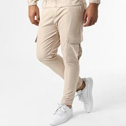 Tout neuf 🌟 Ensemble Veste Zippée Et Pantalon Cargo AB327 Camel de John H ✔️ -John H Soldes john h 332160 AB327 CAMEL 20220816T152533 04