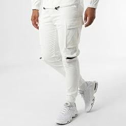 Meilleure vente 🥰 Ensemble Veste Zippée Et Pantalon Cargo AB326 Blanc de John H ✨ -John H Soldes john h 332163 AB326 WHITE 20220812T142905 04