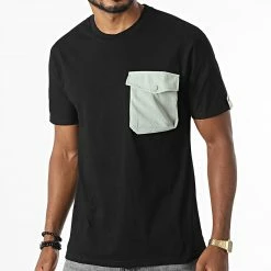 Le moins cher ⌛ Tee 👕 Shirt Poche T8814 Noir Vert Kaki de John H 🌟