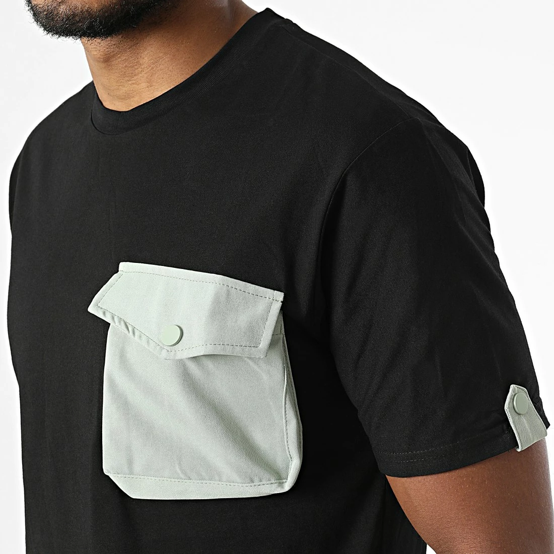 Le moins cher ⌛ Tee 👕 Shirt Poche T8814 Noir Vert Kaki de John H 🌟 4 Le moins cher ⌛ Tee 👕 Shirt Poche T8814 Noir Vert Kaki de John H 🌟 – Image 2