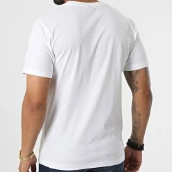 Top 10 😉 Tee 👚 Shirt Poche T8815 Blanc Bleu Clair de John H 💯 -John H Soldes john h 332209 T8815 WHITE BLUE 20220812T141713 04