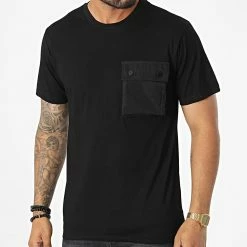Offres 🛒 Tee 👕 Shirt Poche T8815 Noir de John H 💯
