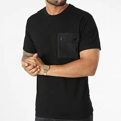 Offres 🛒 Tee 👕 Shirt Poche T8815 Noir de John H 💯 -John H Soldes john h 332215 T8815 BLACK 20220812T140817 03