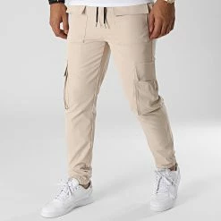 Vente flash 😀 Pantalon Cargo PP358 Beige de John H 🛒