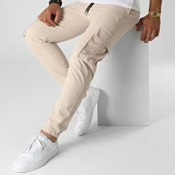 Vente flash 😀 Pantalon Cargo PP358 Beige de John H 🛒 -John H Soldes john h 332285 PP358 CAMEL 20220816T152152 03