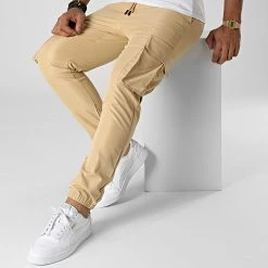 Offres 😉 Pantalon Cargo PP328 Beige de John H 🎁 -John H Soldes john h 332287 PP328 DKCAMEL 20220816T152134 03