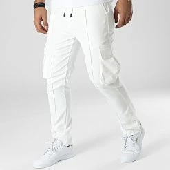 Grosses soldes 😀 Pantalon Cargo PP351 Blanc de John H ⌛