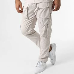 Remise ❤️ Ensemble Veste Zippée Et Pantalon Cargo AB331 Beige de John H 😍 -John H Soldes john h 332293 AB331 APRICOT 20220816T152250 04