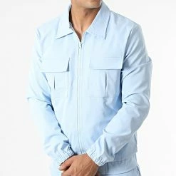 Sortie 💯 Ensemble Veste Zippée Et Pantalon Cargo AB327 Bleu Ciel de John H ❤️ -John H Soldes john h 332298 AB327 BLUE 20220816T152032 03