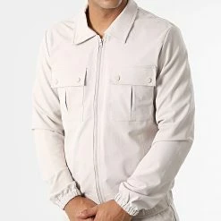 Grosses soldes 👍 Ensemble Veste Zippée Et Pantalon Cargo AB361 Beige de John H ❤️ -John H Soldes john h 332311 AB361 APRICOT 20220816T152316 03