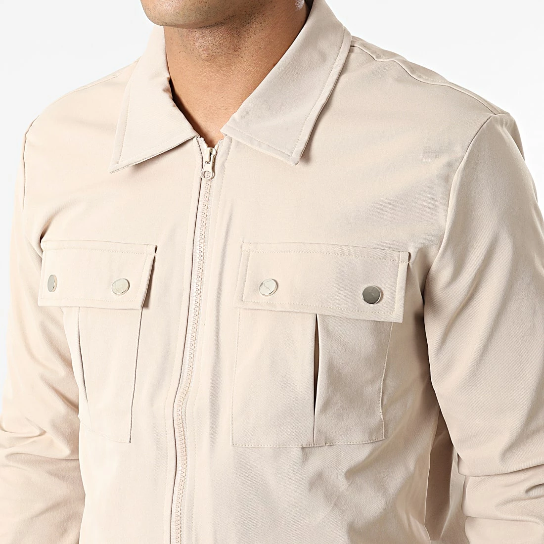 Le moins cher 😉 Ensemble Veste Zippée Et Pantalon Cargo AB352 Beige Foncé de John H 🎁 4 Le moins cher 😉 Ensemble Veste Zippée Et Pantalon Cargo AB352 Beige Foncé de John H 🎁 – Image 2