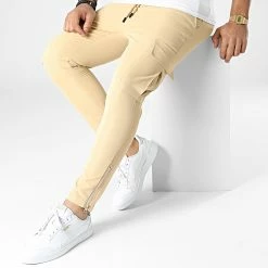 Top 10 🥰 Pantalon Cargo PP329 Beige de John H 😀 -John H Soldes john h 332331 PP329 DKCAMEL 20220816T154842 03
