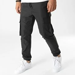 Meilleure affaire 👍 Pantalon Cargo PP328 Noir de John H 🔔