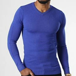 Grosses soldes ❤️ Pull ZW003 Bleu Roi de John H 🌟 -John H Soldes john h 336960 ZW003 BRIGHT BLUE 20220916T160917 03