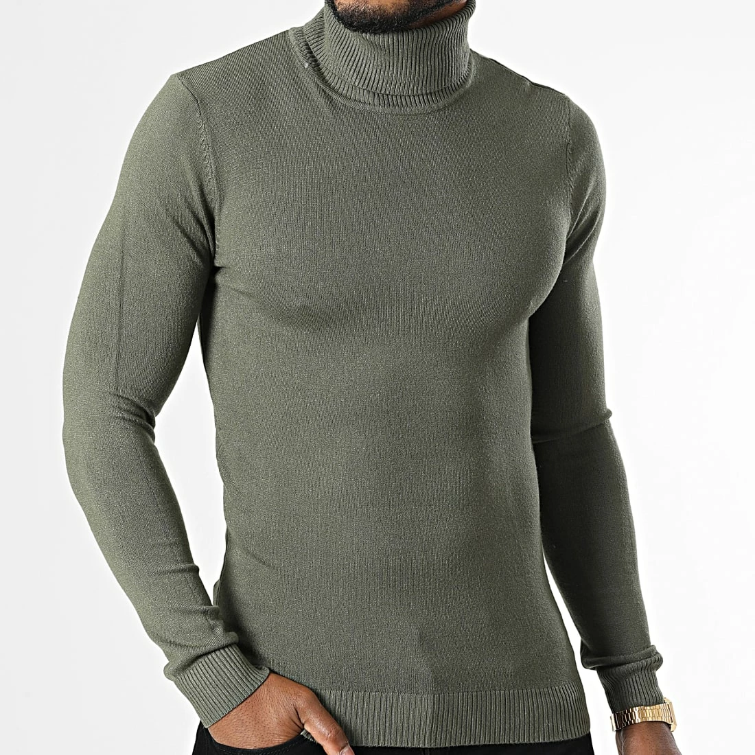 Meilleure affaire 🥰 Pull Col Roulé ZW001 Vert Kaki de John H ❤️ 5 Meilleure affaire 🥰 Pull Col Roulé ZW001 Vert Kaki de John H ❤️ – Image 3