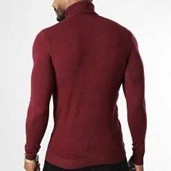 Promo 🔔 Pull Col Roulé ZW001 Bordeaux de John H ✨ -John H Soldes john h 336964 ZW001 WINE RED 20220916T160749 04