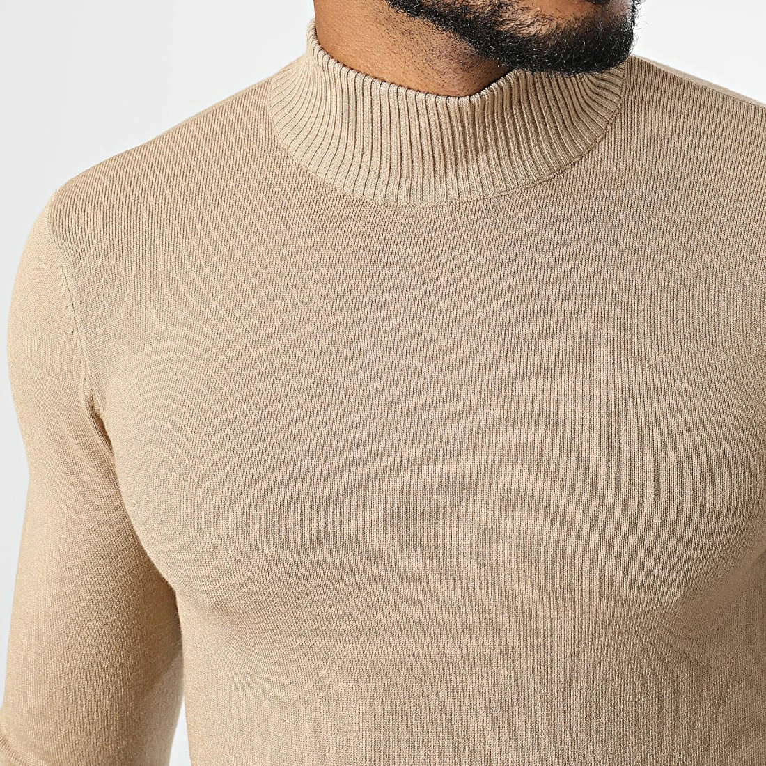 Bon marché 🔥 Pull Col Montant ZW013 Camel Clair de John H ⭐ 4 Bon marché 🔥 Pull Col Montant ZW013 Camel Clair de John H ⭐ – Image 2