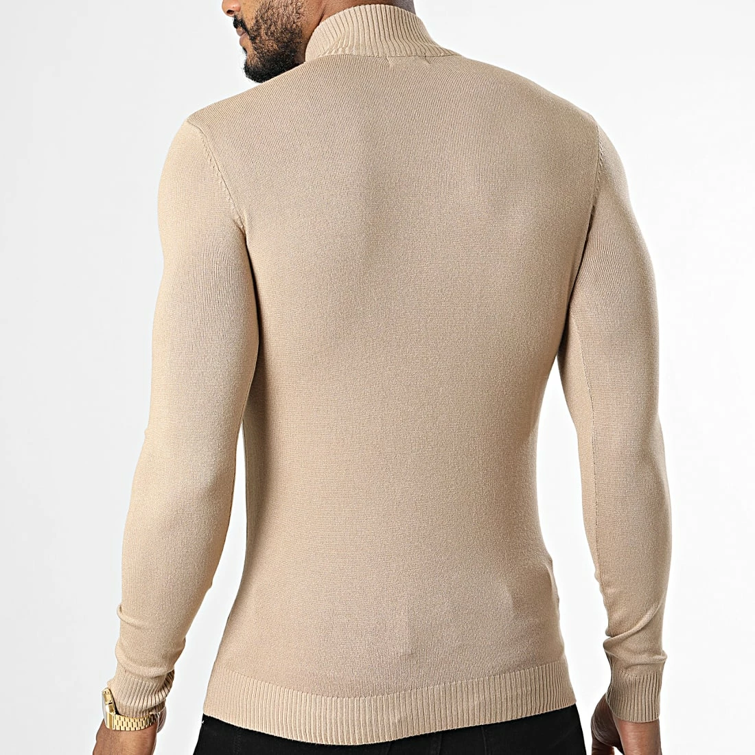 Bon marché 🔥 Pull Col Montant ZW013 Camel Clair de John H ⭐ 6 Bon marché 🔥 Pull Col Montant ZW013 Camel Clair de John H ⭐ – Image 4