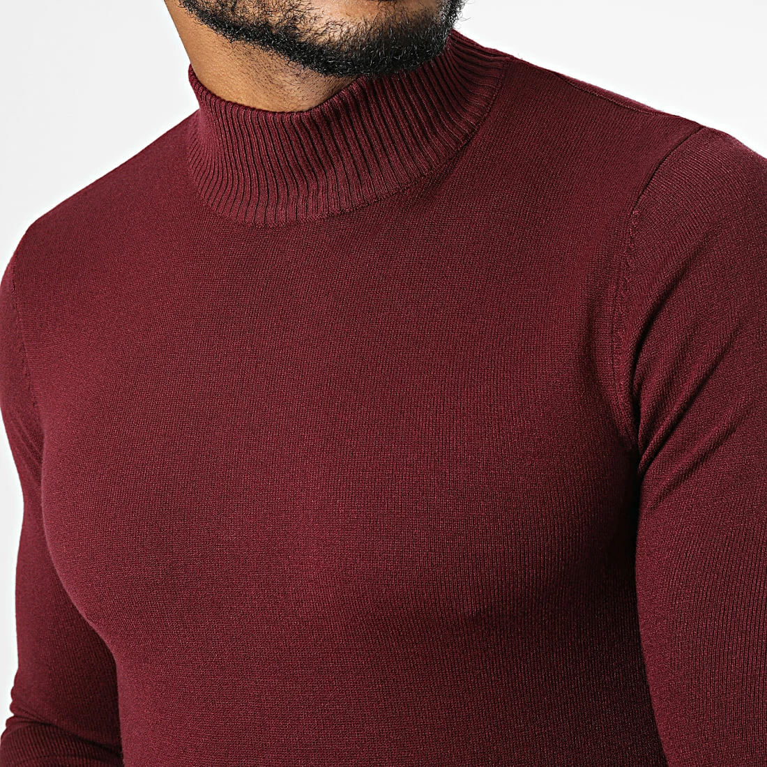 Vente flash 😀 Pull Col Montant ZW013 Bordeaux de John H 🌟 4 Vente flash 😀 Pull Col Montant ZW013 Bordeaux de John H 🌟 – Image 2