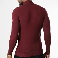 Vente flash 😀 Pull Col Montant ZW013 Bordeaux de John H 🌟 9 Vente flash 😀 Pull Col Montant ZW013 Bordeaux de John H 🌟 -John H Soldes john h 336976 ZW013 WINE RED 20220916T160806 04