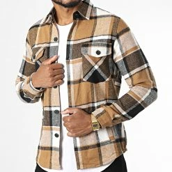 Top 10 💯 Surchemise A Carreaux S2226 Camel Blanc de John H 🤩