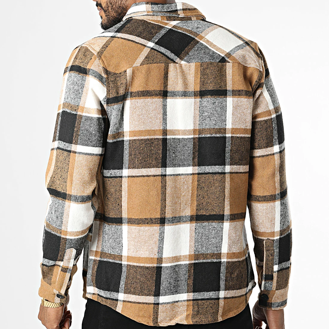 Top 10 💯 Surchemise A Carreaux S2226 Camel Blanc de John H 🤩 6 Top 10 💯 Surchemise A Carreaux S2226 Camel Blanc de John H 🤩 – Image 4