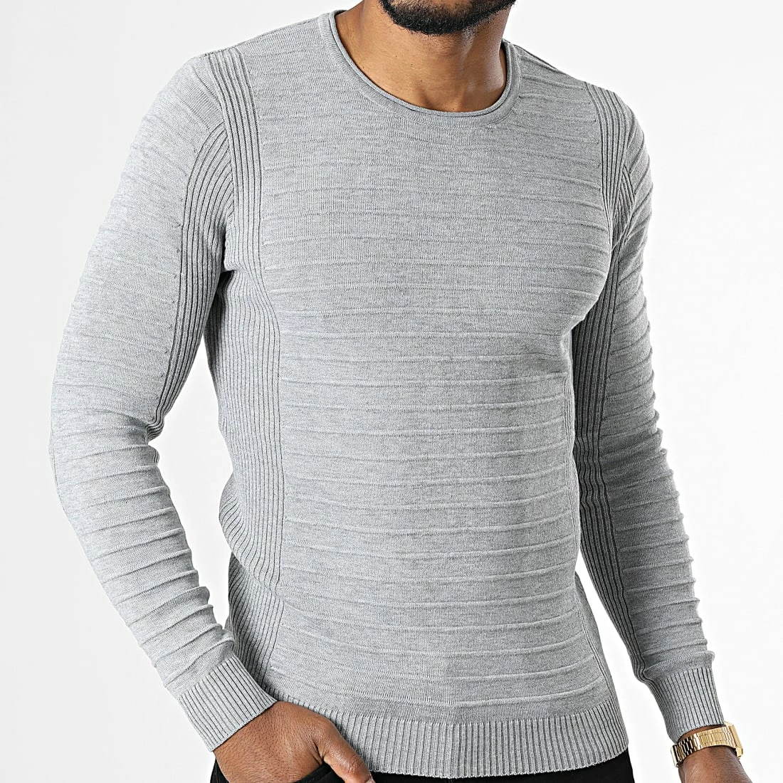 Coupon 🥰 Pull ZW016 Gris Chiné de John H 😍 5 Coupon 🥰 Pull ZW016 Gris Chiné de John H 😍 – Image 3