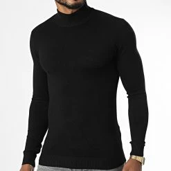 Top 10 🔥 Pull Col Montant ZW013 Noir de John H ✨