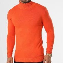 Bon marché 🤩 Pull Col Roulé ZW001 Orange de John H 💯